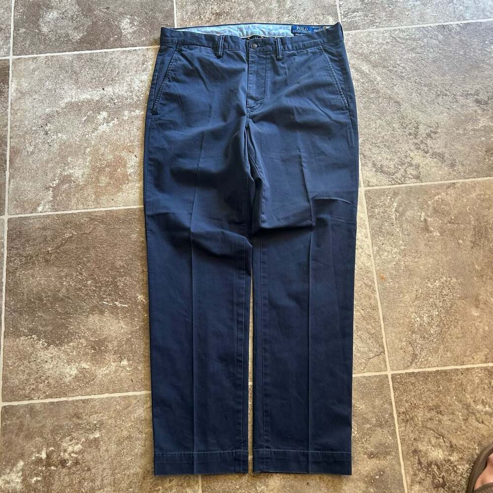 Polo Ralph Lauren Stretch Straight Fit Chinos Size 33/30 Navy Blue